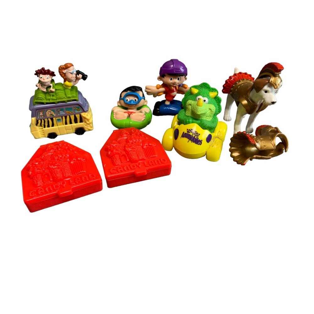 Vintage Toy Bundle: Candy Land Bobbys Word Rugrats & McDonalds Happy Meal Toys